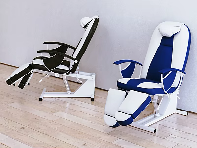 Modern Two Tone Massage Chair Design With Black White And Blue White Color Upholstery 3d model