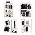 Functional Clothes Rack with Hanging Clothes Shoes Bags Storage Drawers and Boxes