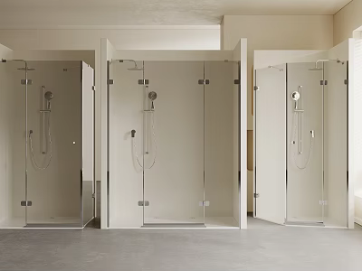 Modern Shower Head In Glass Door Shower Cubicles For Bathroom Design 3d model