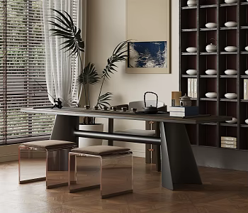 New Chinese Tea Room Tea Table and Chair 3d model
