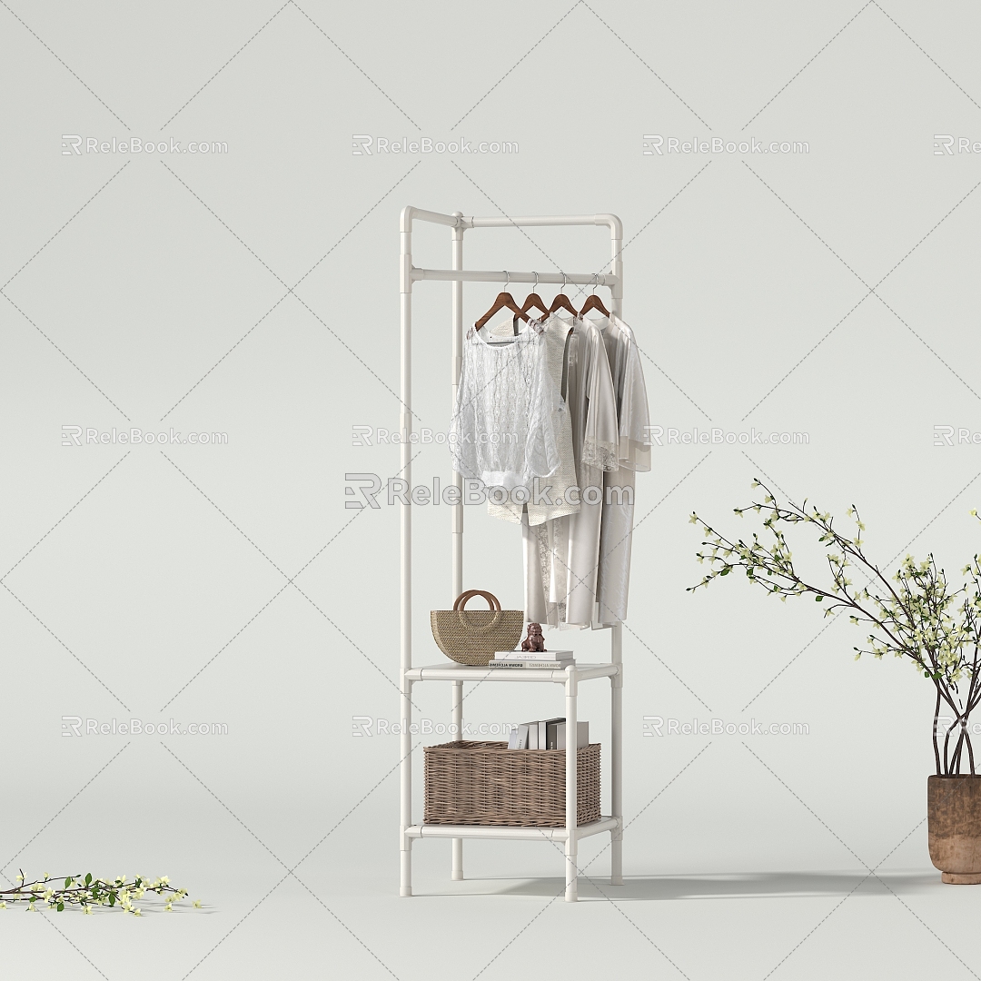 Modern Corner Hanger Coat Rack Clothes 3d model