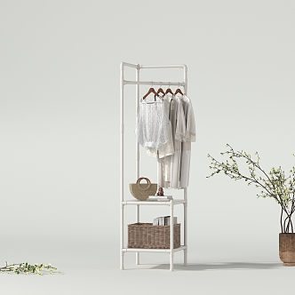 Modern Corner Hanger Coat Rack Clothes 3d model