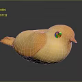 Cute Yellow Small Flying Bird With Orange Beak And White Eyes On Gray Reflective Surface