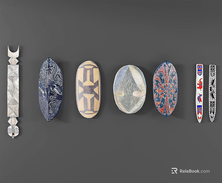 Unique Wall Decor Pieces With Various Shapes Artistic Patterns And Colors 3d model