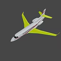 White Passenger Airplane With Red Stripe Twin Engines Side View And Windows