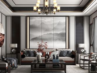 New Chinese Living Room 3d model