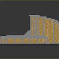 Modern Architectural Model With Multi Level Platforms Yellow And Gray Facades Steps And Open Spaces