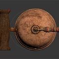 Vintage Copper Industrial Cylinder Device With Valve Pipe And Metal Structure