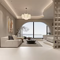 Modern Hotel Room Interior With Comfortable Bed Bathtub Large Window Scenic View And Green Plants