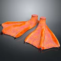 Flying Animal Textured Orange Wings With Clawed Tips 3D Rendering 3d model