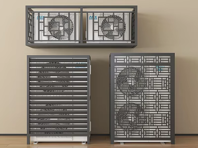 Stylish Air Conditioning Fans With Wall Mounted And Floor Standing Grille Designs 3d model