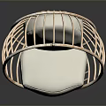 Hanging Rattan Leisure Chair with Oval Shape and White Cushion