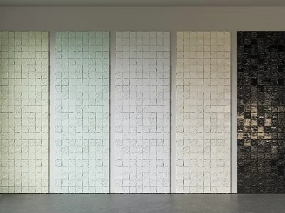 Modern Decorative Floor Tiles Wall Display With Light To Dark Color Gradient Design 3d model