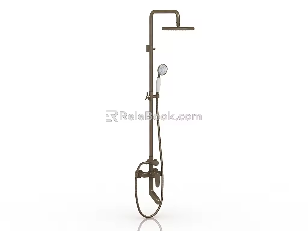 Modern shower with large shower 3d model