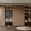 Modern Sleek Wardrobe With Glass Front Doors LED Strip Lighting And Storage Shelves