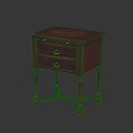Traditional Wooden Entryway Side Cabinet With Two Drawers And Carved Legs
