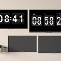 Wall Mounted Digital Clocks With White Numbers Time Date Display And Black Screens 3d model