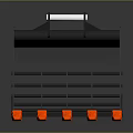 Black Excavator Bucket With Red Tines Logo And Grid Structure Design