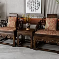Casual table and chair combination 3d model