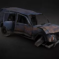 Old Rusted Car With Damaged Body And Broken Exterior Parts