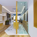Modern Living Room Interior With Gray Sofa Starry Sky Ceiling TV Wall And White Cabinets