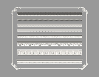 European-style gypsum line component line 3d model