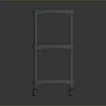 Three Tier Wheeled Utility Cart with Light Gray Sleek Design for Home Storage