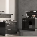 POLIFORM Black Integrated Kitchen Appliances Featuring Stove And Oven Units