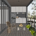 Modern Balcony Home Balcony 3d model