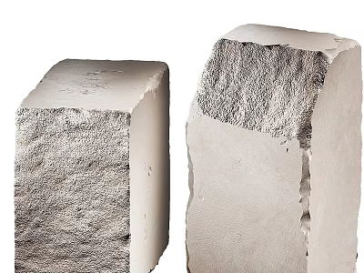 Natural Stone And Wood Blocks With Textured Surfaces For Interior Decor 3d model