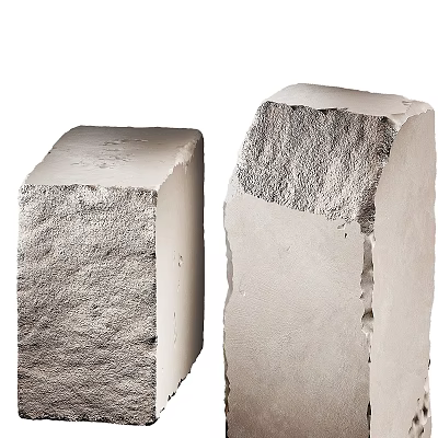 Natural Stone And Wood Blocks With Textured Surfaces For Interior Decor 3d model