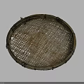 Round Woven Bamboo Sieve Traditional Handmade Household Tool For Food Drying And Sifting