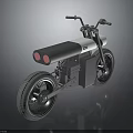 Modern Stylish Motorcycle With White Black Body Red Tail Lights Chunky Wheels And Minimalist Design