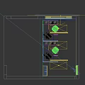 Modern Open Office with White Filing Cabinets Green Notice Boards Desks Chairs Blinds Green Plants