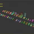 Various Colorful Miniature Car Models With Different Types Arranged In Circular