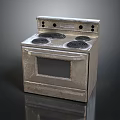 Silver Electric Oven Stove With Four Burners For Home Kitchen Appliances