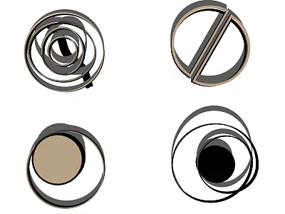 Modern Circular Ceiling Lights With Various Geometric Metal Frame Designs 3d model