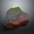 Natural Decorative Stone With Green Moss Gray Red Color And Surface Texture