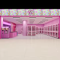 Vibrant Indoor Playground With Pink Walls Colorful Decorations Bright Lighting And Lockers