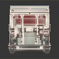 Building Block Fire Truck Model With FDNY Logo Red White Blue Roof Structure Wheels