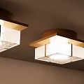 Modern Square Ceiling Lights with Metal Frame and Frosted Glass Shade