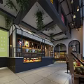 Stylish Fruit Store Interior With Display Counters Fresh Fruits And Green Plants