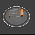 Orange Metal Storage Rack With Wire Shelves And Label Holder Design
