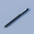 Black Fabric Pencil Holder With Multiple Pencils And Pen On Light Blue Background