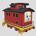 Game Movie Character Red Train With Number 43 Smiling Face Black Roof And Yellow Wheels