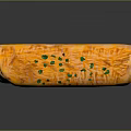 Crispy Golden Rolled Pastry Topped With Fresh Green Chives And Red Filling