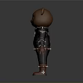Brown Bear Doll Wearing Black Leather Jacket with Studs Brown Leather Pants and Boots
