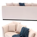 Cozy Beige Sectional Sofa Interior With Blue Throw Blanket And Beige Cushions