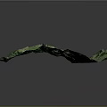 3D Topographic Terrain Model With Mountainous Landscape Green Vegetation And Blue Water Bodies