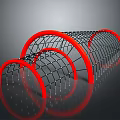 Heavy Duty Equipment With Red Arc Frames Black Mesh And Multiple Curved Structures